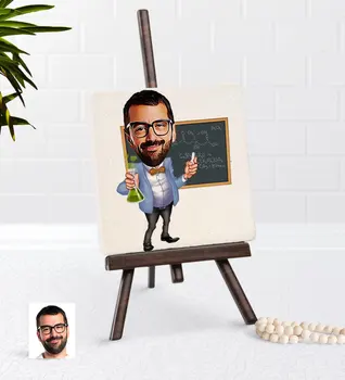 

Personalized Men 'S Chemistry Teacher Caricature Of Şovaleli Natural Taş-1