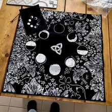 Mantel de Tarot de terciopelo con bolsa, adivinación de las fases de la Luna, paño de Altar para enamorados, envío directo