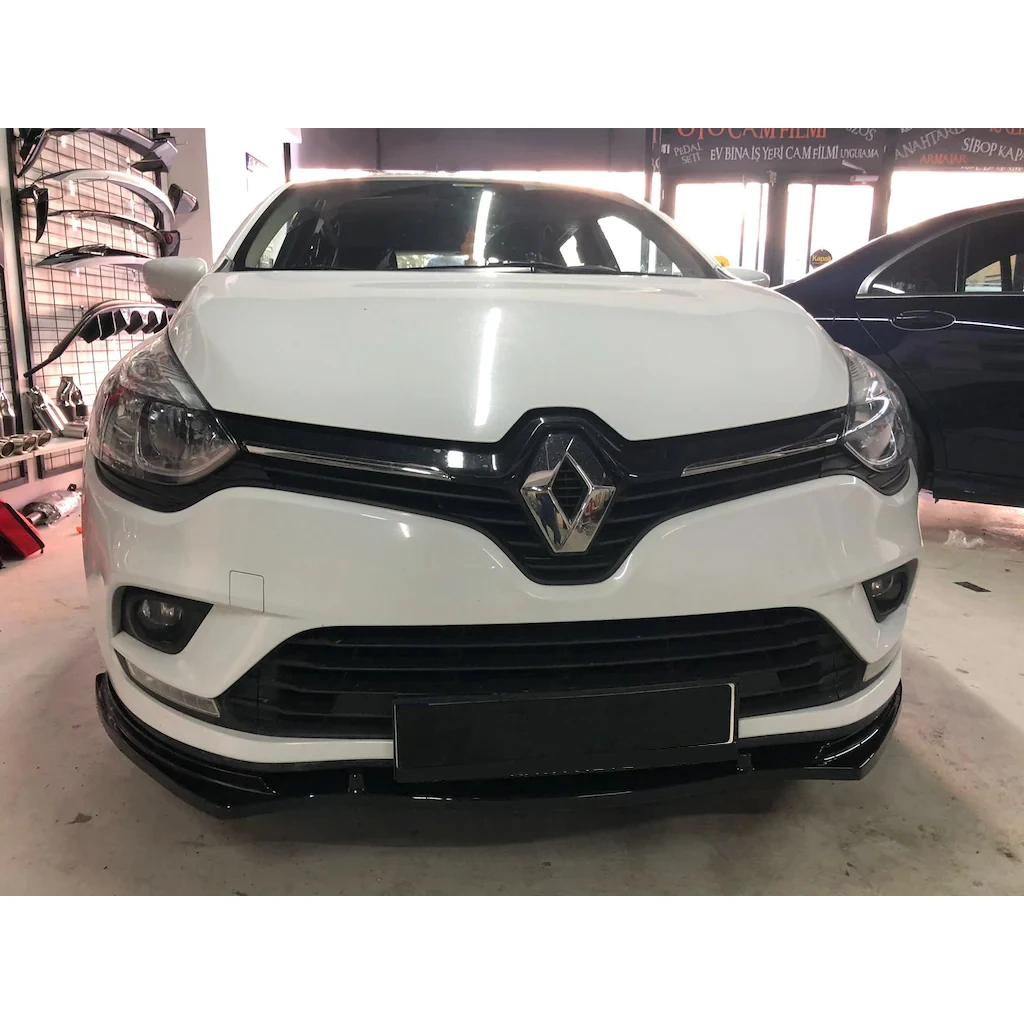 Аксессуары для Renault Clio 4 накладка на передний бампер черная 3 шт. 2012 2013 2014 2015 2016 2017