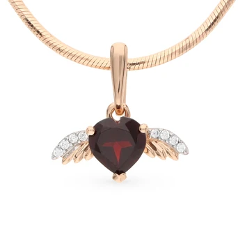

Gold pendant with cubic zirconia and Garnet sunlight sample 585