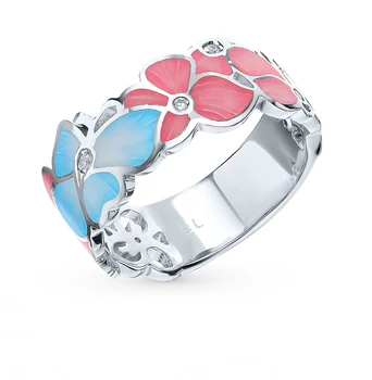 

Silver ring with cubic zirconia sunlight sample 925