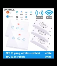 Switch-Light Socket-Lamp Relay-Module Timer Wall-Panel Smatrul Tuya Wifi Touch Rf 433mhz