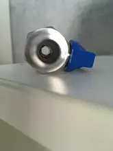 Espiga para manguera de 7mm, 8mm, 10mm, 12mm, Mini bola sanitaria, válvula casera, cerveza, SUS 304, acero inoxidable, con pañuelo azul