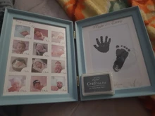 Marco de fotos Mi primer año para bebés, cuadro de fotografías de los primeros 12 meses, con almohadilla de tinta artesanal, regalo de cumpleaños ideal para niños pequeños, decoración para el hogar familiar, novedad