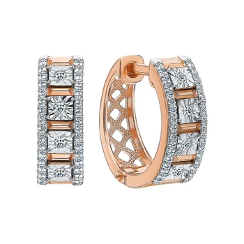 

Gold earrings with diamonds sunlight sample 585
