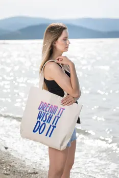 

Angemiel Bag Large to Wish It Dream It Do It Shopping Beach Tote Bag