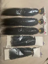 Yaki-extensiones de cabello humano brasileño rizado, cabello lacio ondulado, 8A, Remy, Color Natural