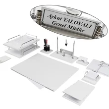 Zenia роскошный кожаный Настольный набор, набор блокнотов с именной табличкой, двойной лоток, настольный органайзер, Офисные аксессуары, аксессуары для стола