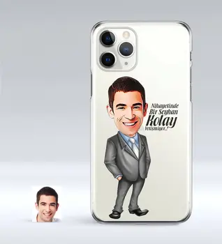 

Personalized Men 'S Easy Grow Caricature of iPhone 11 Pro Slim Transparent Silicone Phone Kapağı-1