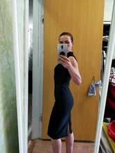 Bandage Dress Turtleneck Club-Celebrity Party Midi Bodycon Vestido Green Women Sleeveless