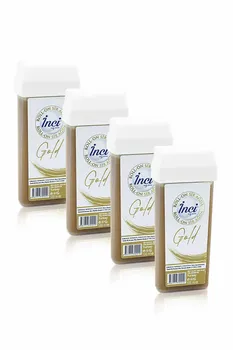 

Pearl gold cartridge roll on depilatory 4 PCs, filling, waxing depilation, sugar-free wax, hair removal, feather