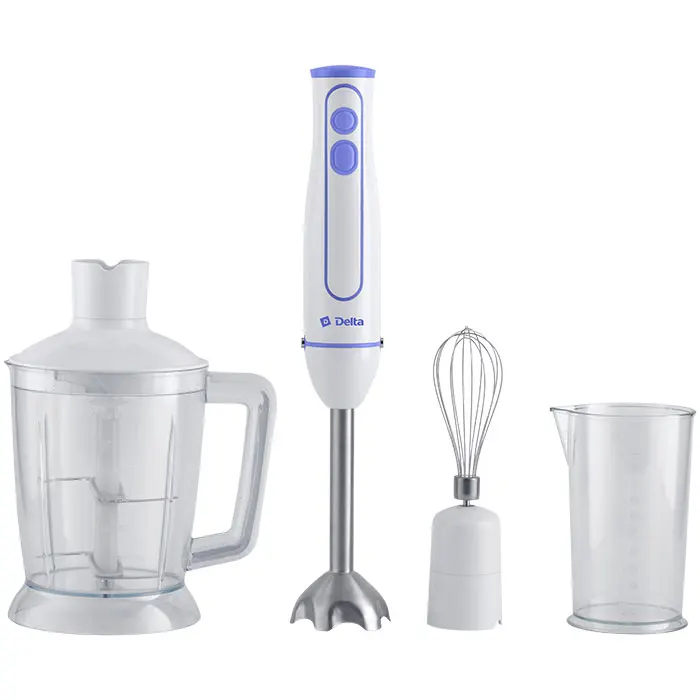 Blender Dompelpomp 600 W Delta Dl-7042в Met Chopper, Garde, Glas, Wit Met Lila Blender Dompelpomp 600 W Delta Dl-7042в Met Chopper, Garde, Glas, Wit Met Lila