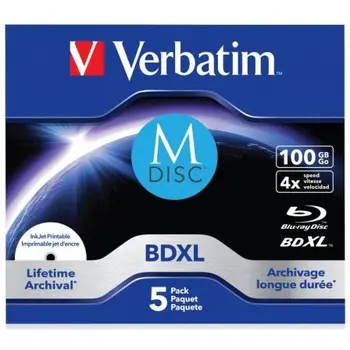 

PACKAGE 5 PCS VERBATIM 43834 MDISC - BLU-RAY BDXL - 100GB - 4X - PRINTABLE