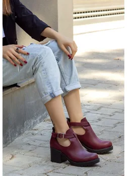 

Satisfied-Fashion Bordo Hpiy Cilt Bayan Bootie