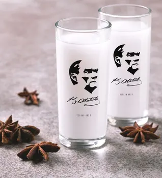 

Personalized Colorful Printed Ataturk Themed Dual Arrack Cup Seti-24