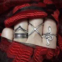 IF ME-Conjunto de anillo de serpiente para dedo Vintage para mujer, anillos para articulaciones de nudillo de Metal étnico geométrico, joyería femenina