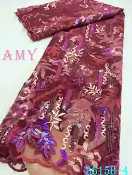 

Nigeria Fabric With Sequins 2020 High Quality Lace Material African Dresses for Women AMY3615B