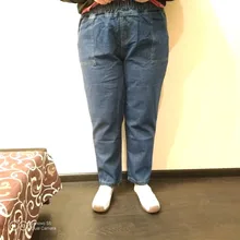 DIMANAF-pantalones vaqueros de talla grande para mujer, holgados de Vaqueros cintura alta, cintura elástica, básico de primavera, con bolsillos, color azul, S-5XL, 2021