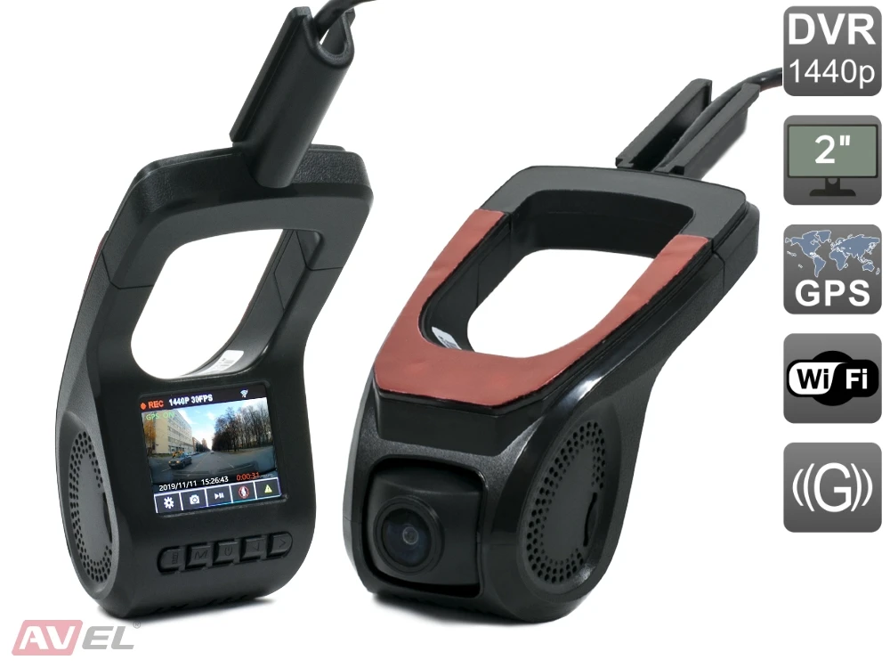 Универсальный автомобильный Ultra HD видеорегистратор AVS400DVR(#120) с монитором и GPS(+ Разветвитель в подарок