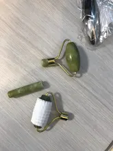 Doble cabezas de piedra de Jade rodillo masajeador Facial Natural para Estiramiento Facial la piel del cuerpo de relajación belleza herramienta para adelgazar masajeador para cara
