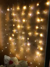 LED Garland Curtain Battery Fairy-Lights Window The on USB Christmas 3MX3M