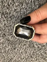 Anslow-anillos de compromiso de boda para mujer, accesorio Vintage de Cristal grande, tamaño ajustable, regalo para el día de la madre, joyería, LOW0051AR