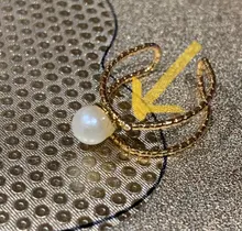 Conjunto de anillos de perlas de Color dorado y plateado bohemio para mujer, sortija abierta con giro geométrico, anillo abierto, joyería con abalorio