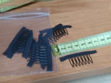 Peine peluca para hacer pelucas con Clip, extensiones de cabello humano con 7 dientes, pinzas de Metal, buena calidad, 12 Uds. Por lote