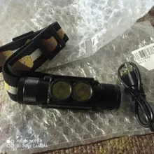 LED Headlamp Head-Torch Boruit D10 Rechargeable Waterproof 18650 Powerful-3000lm Camping