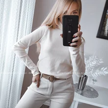 Jerséis de mujer de cuello alto 2020 Otoño e Invierno suéter de punto de jersey de manga larga Mujer suéteres Tops de Jersey para mujer