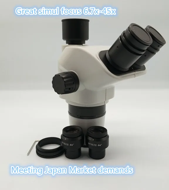 Научный SZN45 6.7X-45X Тринокулярный Стерео зум микроскоп головка WF10X окуляр как аксессуары для микроскопа