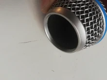 Cabezal de rejilla del micrófono de repuesto de malla de acero azul, accesorio de piezas de bricolaje