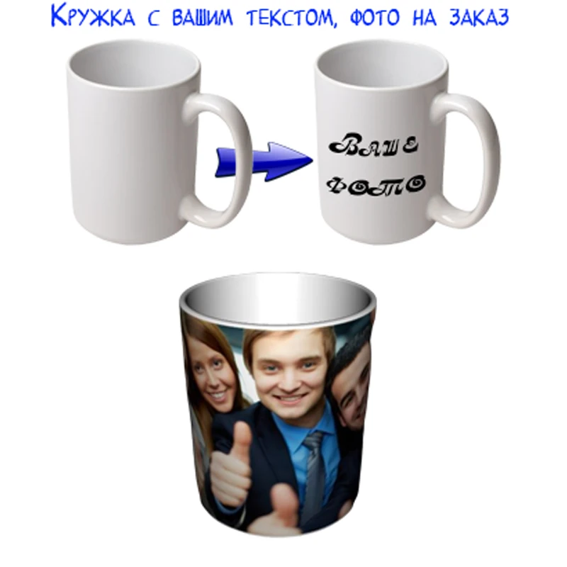 Photo mug glass Print custom DIY Ceramic cup Logo printing Coffee tea Heat transfer Birthday gift Wedding Holiday for home | Дом и сад