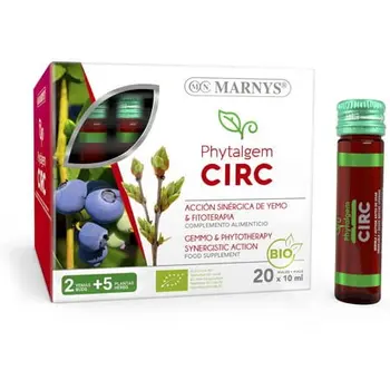 

Phytalgem Circ MARNYS circulation legs tired achy | Concentrated BIO blueberries, nettle, vine red, ginkgo biloba | 20 vials