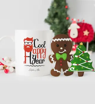 

Personalized Christmas Theme Mug and Handmade Royal Icing Cookie Set-11