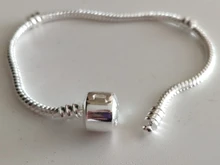 Pulsera de cadena plata de primera ley con cuenta para mujer, brazalete con abalorio, plata esterlina 925, con logotipo S925, hecho a mano