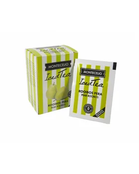 

MONTECELIO Infusion Cold Pear AND Passion Fruit. Preparation Snapshot. Iced Tea. Box With 10 Envelopes