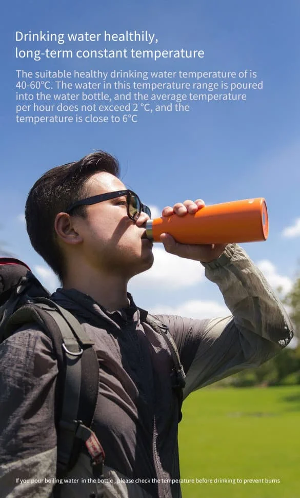 Термос Xiaomi KKF Smart Vacuum Bottle с OLED дисплеем 475мл Оранжевый|Системные аксессуары| |