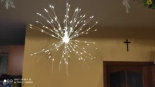 Bola estelar colgante de luces de fuegos artificiales, guirnaldas de luces regulables de cobre, 8 modos, 240 LED, 2 uds.