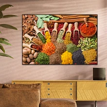 

Vegetable Grains Spices Kitchen Canvas Paintings Cuadros Scandinavian Posters and Prints Wall Art Picture for Interior Decor