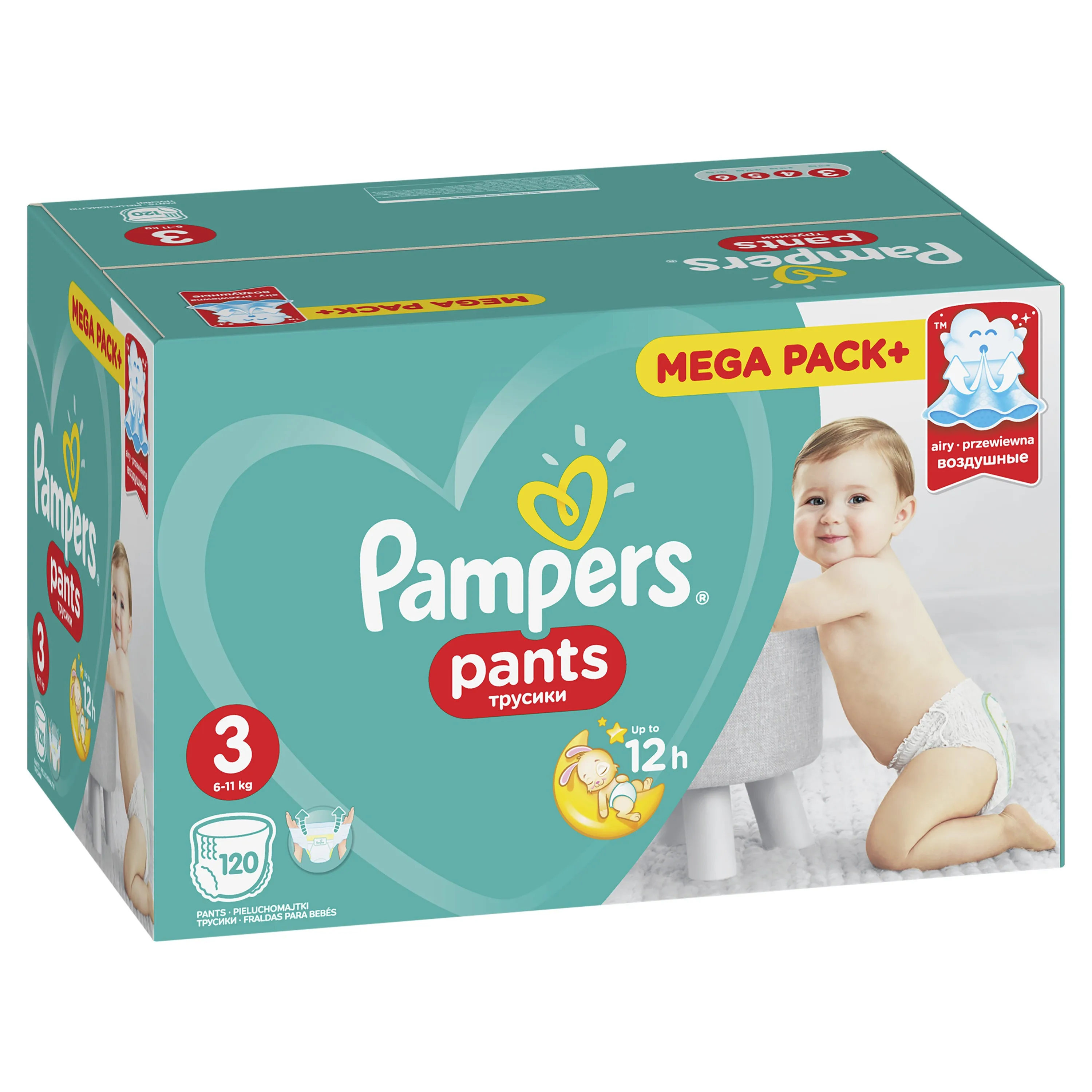 Трусики-подгузники Pampers Pants Midi (3) 6-11 кг Мега 120 - изображение