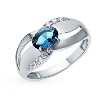 

Silver ring with crystals and cubic zirconia sunlight sample 925