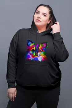 

Angemiel Wear Colorful Yorkie Black Women Hooded Sweatshirt