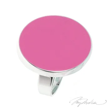 

Ring Rhodium and Enamel Pink CIRCES Collection CROWN