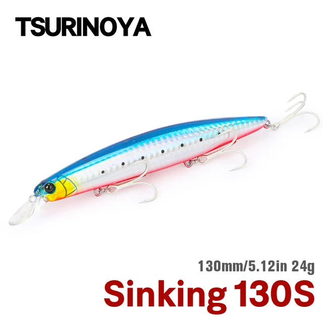 TSURINOYA Long Casting 130S Sinking Minnow SCOUT 130mm 24g Flounder Sea  Bass Saltwater Large Fishing Lure