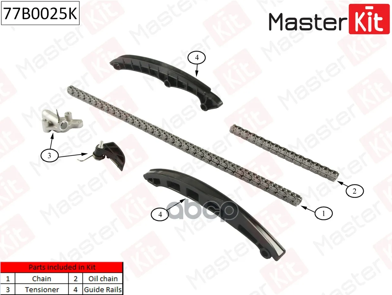 Комплект Цепи Грм Vag 1.4fsi-1.6fsi Bag/Blf/Blp 03- Без Звездочек Masterkit 77b0025k MasterKit арт. 77B0025K