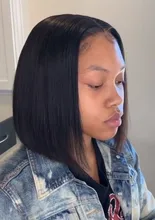 Luvin-mechones de cabello humano postizo brasileño, extensiones de cabello humano liso con cierre frontal de encaje 4X4