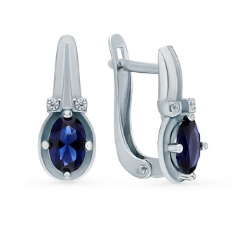 

Silver earrings with cubic zirconia and nanosaphires sunlight sample 925