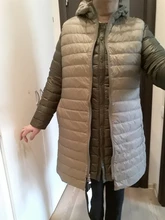 SEDUTMO-Chaqueta de plumón de talla grande 3XL para mujer, chaleco con capucha largo ultraligero, abrigo informal, Parkas delgadas ED913