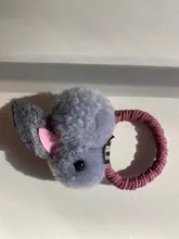 Lindo animal Bola de pelo de conejo, anillo mujer banda de goma elástica pelo bandas coreano sombreros niños ornamentos accesorios para el cabello